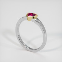 0.51 Ct. Ruby Ring, 14K Yellow & White 2