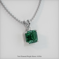 3.05 Ct. Bluish Green Sapphire Pendant, Platinum 950 2