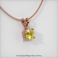 0.85 Ct. Sapphire Pendant, 14K Rose Gold 2