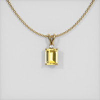 2.00 Ct. Yellow Sapphire Pendant, 14K Rose Gold 1