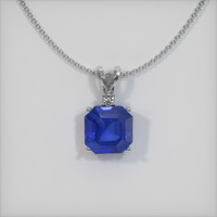 5.17 Ct. Blue Sapphire Pendant, 14K White Gold 1