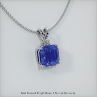 5.17 Ct. Blue Sapphire Pendant, 14K White Gold 2