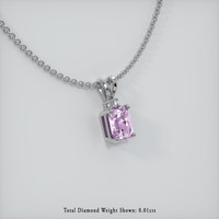 0.62 Ct. Pink Sapphire Pendant, 14K White Gold 2