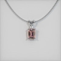 1.25 Ct. Padparadscha Sapphire Pendant, 14K White Gold 1