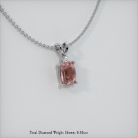 1.25 Ct. Padparadscha Sapphire Pendant, 14K White Gold 2