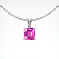 1.03 Ct. Pink Sapphire Pendant, 14K White Gold 1