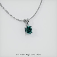 0.90 Ct. Sapphire Pendant, 14K White Gold 2