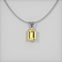 2.00 Ct. Sapphire Pendant, 14K White Gold 1