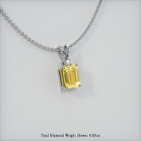 2.00 Ct. Sapphire Pendant, 14K White Gold 2
