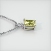 3.21 Ct. Yellowish Green Sapphire Pendant, 14K White Gold 3