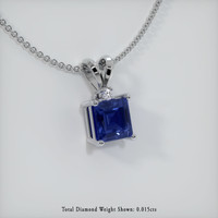 1.33 Ct. Sapphire Pendant, 18K White Gold 2