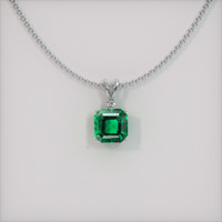 4.79 Ct. Emerald  Pendant - 18K White Gold