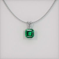 4.79 Ct. Emerald Pendant, 18K White Gold 1