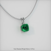 4.79 Ct. Emerald Pendant, 18K White Gold 2