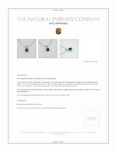 Emerald Pendant 2.35 Ct., 18K White Gold Appraisal
