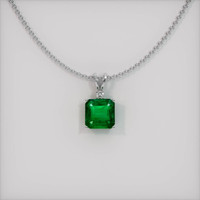 3.81 Ct. Emerald  Pendant - 18K White Gold
