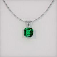 2.77 Ct. Emerald  Pendant - 18K White Gold