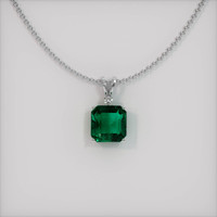 4.39 Ct. Emerald  Pendant - 18K White Gold