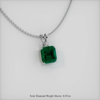 4.39 Ct. Emerald  Pendant - 18K White Gold
