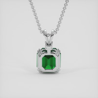5.12 Ct. Emerald Pendant, 18K White Gold 4