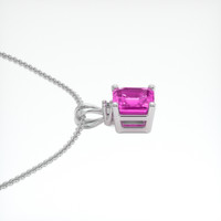 1.03 Ct. Pink Sapphire Pendant, 18K White Gold 3