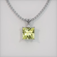 3.21 Ct. Sapphire Pendant, 18K White Gold 1