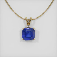 5.17 Ct. Blue Sapphire Pendant, 14K Yellow Gold 1