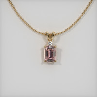 1.25 Ct. Padparadscha Sapphire Pendant, 14K Yellow Gold 1