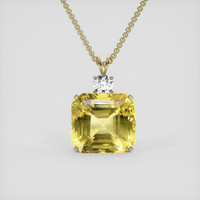 51.03 Ct. Yellow Sapphire Pendant, 14K Yellow Gold 1