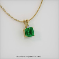 2.41 Ct. Emerald  Pendant - 18K Yellow Gold