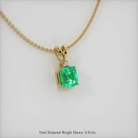 0.49 Ct. Emerald  Pendant - 18K Yellow Gold