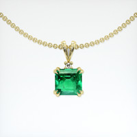 0.64 Ct. Emerald Pendant, 18K Yellow Gold 1
