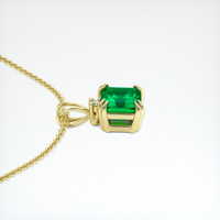 0.64 Ct. Emerald Pendant, 18K Yellow Gold 3