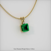 2.77 Ct. Emerald  Pendant - 18K Yellow Gold