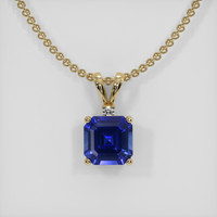 1.09 Ct. Blue Sapphire Pendant, 18K Yellow Gold 1
