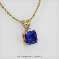 1.09 Ct. Blue Sapphire Pendant, 18K Yellow Gold 2