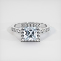 1.23 Ct. Greyish Blue Sapphire Ring, Platinum 950 1