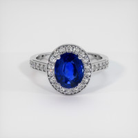 1.99 Ct. Blue Sapphire Ring, Platinum 950 1