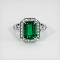 3.16 Ct. Emerald Ring, Platinum 950 1