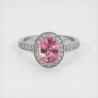 2.24 Ct. Reddish Pink Sapphire Ring, Platinum 950 1
