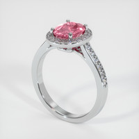 2.24 Ct. Reddish Pink Sapphire Ring, Platinum 950 2