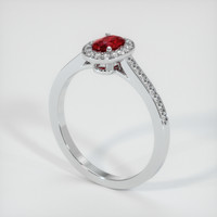 0.48 Ct. Ruby Ring, Platinum 950 2