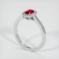 0.38 Ct. Ruby Ring, Platinum 950 2