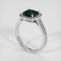 2.10 Ct. Bluish Green Sapphire Ring, Platinum 950 2