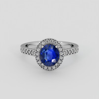 1.65 Ct. Blue Sapphire Ring, Platinum 950 1