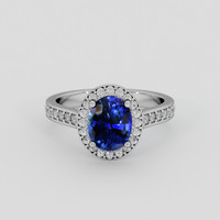 1.53 Ct. Blue Sapphire Ring, Platinum 950 1