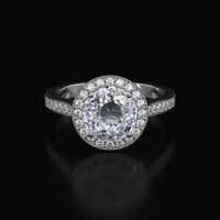 4.14 Ct. White Sapphire Ring, Platinum 950 1