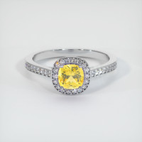0.90 Ct. Yellow Sapphire Ring, Platinum 950 1