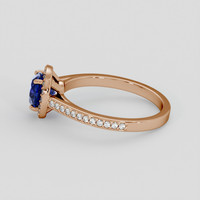 1.17 Ct. Blue Sapphire Ring, 14K Rose Gold 4