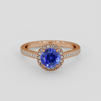 1.32 Ct. Blue Sapphire Ring, 14K Rose Gold 1